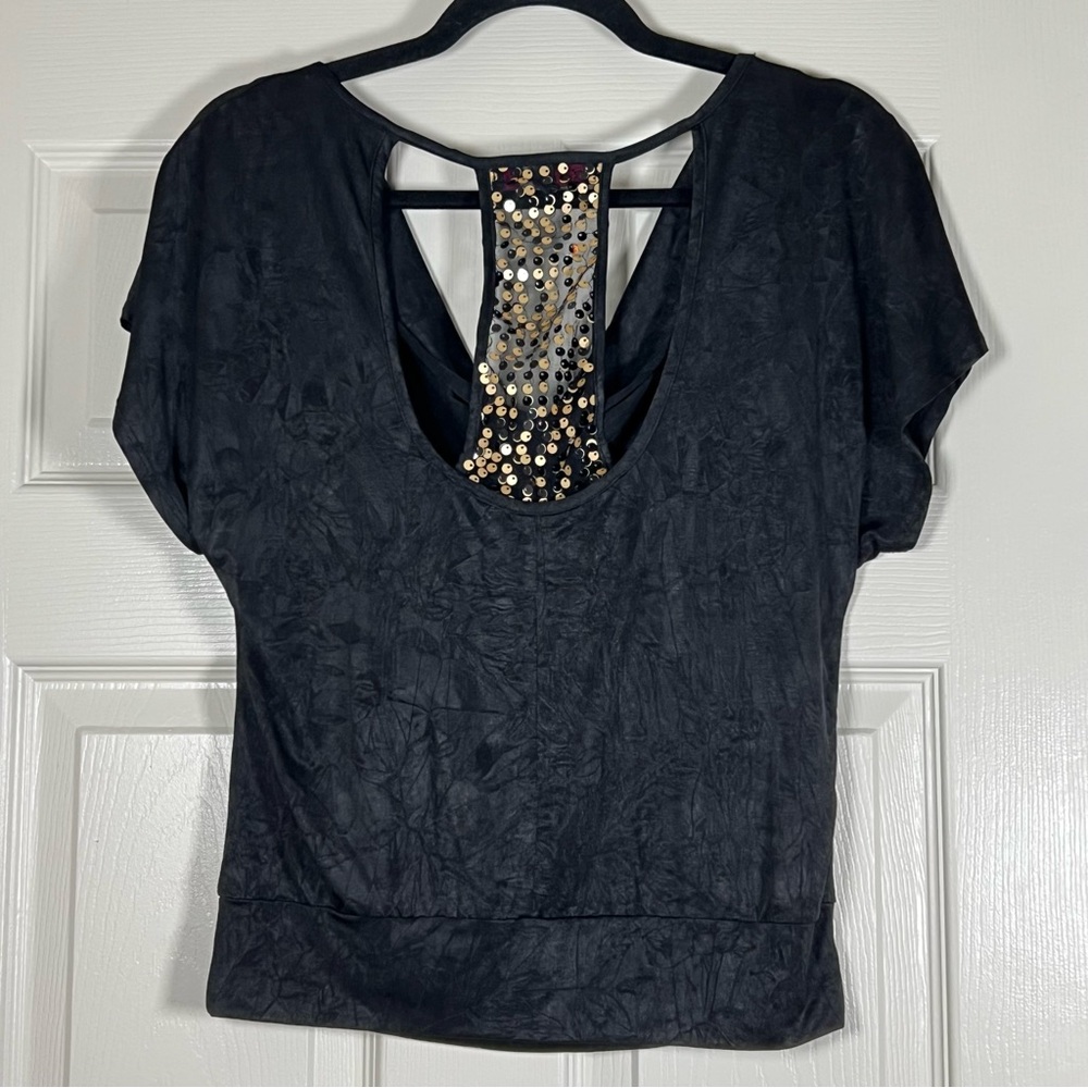 HeartSoul Black Top with Sequin Detail